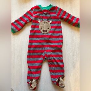 NWOT Carter’s Just One You reindeer Christmas sleeper / bodysuit with footies.